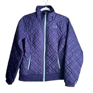 The North Face Quilted Bomber Jacket Women's S Purple /Aqua Full Zip‎ Pockets